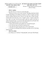 ĐỀ THI vào lớp 10 2017