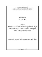 Thủy vân cơ sở dữ liệu quan hệ dựa trên kỹ thuật tối ưu hóa áp dụng giải thuật di truyền 