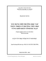 Xây dựng môi trường học tập thân thiện ở trường tiểu học vùng khó khăn Tỉnh Bắc Kạn
