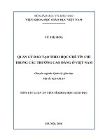 QUẢN LÝ ĐÀO TẠO THEO HỌC CHẾ TÍN CHỈ TRONG CÁC TRƯỜNG CAO ĐẲNG Ở VIỆT NAM
