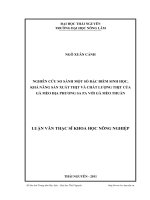 Nghiên cứu so sánh một số đặc điểm sinh học, khả năng sản xuất thịt và chất lượng thịt của gà Mèo địa phương Sa Pa với gà Mèo thuầ