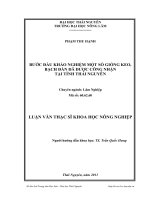 Bước đầu khảo nghiệm một số giống Keo, Bạch đàn đã được công nhận tại tỉnh Thái Nguyên