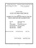 Nghiên cứu ứng dụng kỹ thuật CAD CAM trong thiết kế chế tạo khuôn mẫu