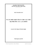 Về các điều kiện tối ưu cho cực tiểu địa phương của A. D. Ioffe