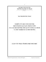 Nghiên cứu khả năng hấp phụ một số kim loại nặng trong nước của vật liệu hấp phụ chế tạo từ cuống lá chuối và thử nghiệm xử lí môi trường
