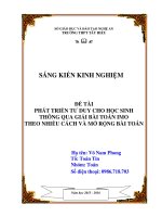 SSKN PHÁT TRIỂN TƯ DUY CHO HỌC SINH THÔNG QUA GIẢI BÀI TOÁN IMO THEO NHIỀU CÁCH VÀ MỞ RỘNG BÀI TOÁN