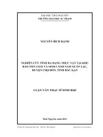 Nghiên cứu tính đa dạng thực vật tại Khu bảo tồn loài và sinh cảnh Nam Xuân Lạc huyện Chợ Đồn, tỉnh Bắc Kạn