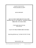 Quản lý, phát triển đội ngũ giáo viên trường Trung cấp nghề số 1 - BQP theo yêu cầu chuẩn hoá