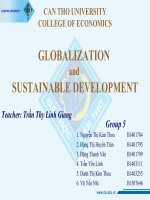 English for Economic  Topic  Globalization and sustainable development