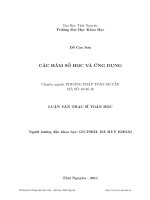 Các hàm số học và ứng dụng