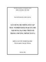 Xây dựng hệ thống bài tập trắc nghiệm khách quan cho nội dung dạy học phân số trong chương trình toán 4 (LV tốt nghiệp)