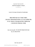 Biện pháp quản lý thực hiện chương trình bồi dưỡng lý luận chính trị ở các Trung tâm bồi dưỡng chính trị cấp huyện tỉnh Bắc Ninh
