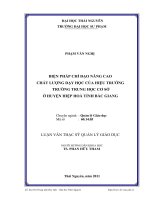 Biện pháp chỉ đạo nâng cao chất lượng dạy học của hiệu trưởng trường Trung học cơ sở ở huyện Hiệp Hòa tỉnh Bắc Giang