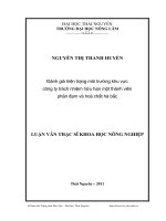 Đánh giá hiện trạng môi trường khu vực công ty trách nhiệm hữu hạn một thành viên phân đạm và hóa chất Hà Bắc