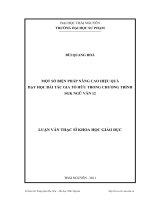 Một số biện pháp nâng cao hiệu quả dạy học bài tác gia Tố Hữu trong chương trình sách giáo khoa ngữ văn 12