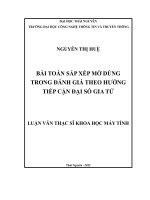 Bài toán sắp xếp mờ dùng trong đánh giá theo hướng tiếp cận đại số gia tửu 