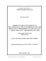 Nghiên cứu khả năng sinh sản và mối tương quan với các đa hình gen thụ thể prolactin và properdine của lợn nái lai F1 (đực rừng Thái Lan x nái địa phương Pác Nặm)