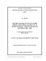 Tri thức bản địa về ứng xử xã hội trong cộng đồng người Tày ở huyện Nà Hang - tỉnh Tuyên Quang giai đoạn 1986 - 2010