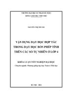 Vận dụng dạy học hợp tác trong dạy học bốn phép tính trên các số tự nhiên ở lớp 4 (LV tốt nghiệp)