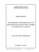 Tổng hợp phức chất isobutyrat của một số kim loại chuyển tiếp và nghiên cứu tính chất của chúng