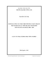 Đánh giá công tác thực hiện phương án Quy hoạch một số khu dân cư trên địa bàn thành phố Thái Nguyên giai đoạn 2008-2010