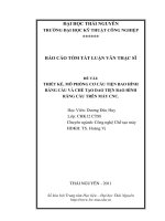 Thiết kế, mô phỏng cơ cấu tiện bao hình răng cầu và chế tạo Dao tiện bao hình răng cầu trên máy CNC