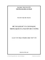 Đề tài lịch sử và cách mạng trong kịch của Nguyễn Huy Tưởng