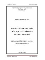 Nghiên cứu thành phần hóa học loài hải miên Dysidea fragilis (LV tốt nghiệp)