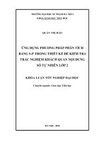 Ứng dụng phương pháp phân tích bảng SP trong thiết kế đề kiểm tra trắc nghiệm khách quan nội dung số tự nhiên lớp 2 (LV tốt nghiệp)