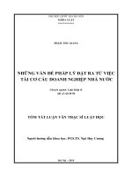 Những vấn đề pháp lý đặt ra từ việc tái cơ cấu doanh nghiệp nhà nước