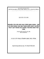 Nghiên cứu mã hóa dựa trên định danh   IBE và ứng dụng vào bài toán kiểm soát quyền truy cập trong hệ thống truyền hình trả tiền 