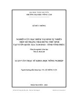 Nghiên cứu đặc điểm tái sinh tự nhiên một số trạng thái rừng thứ sinh tại Vườn quốc gia Tam Đảo - tỉnh Vĩnh Phúc