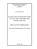 Dạy học phân số nhằm phát triển kỹ năng thực hành phép tính cho học sinh lớp 4 (LV tốt nghiệp)