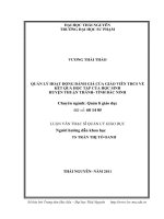 Quản lý hoạt động đánh giá của giáo viên THCS về kết quả học tập của học sinh huyện Thuận Thành, tỉnh Bắc Ninh