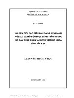 Nghiên cứu đặc điểm lâm sàng, hình ảnh nội soi và mô bệnh học bệnh trào ngược dạ dày thực quản tại bệnh viện đa khoa tỉnh Bắc Kạn