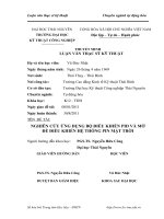 Nghiên cứu ứng dụng bộ điều khiển Pin và mờ để điều khiển hệ thống Pin mặt trời.