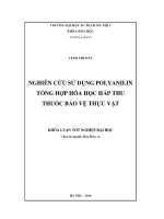 Nghiên cứu sử dụng polyanilin tổng hợp hóa học hấp thu thuốc bảo vệ thực vật (LV tốt nghiệp)