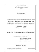 Nghiên cứu một số giải pháp góp phần quản lý bền vững tài nguyên rừng tại khu bảo tồn thiên nhiên Hoàng Liên - Văn Bàn, tỉnh Lào Cai