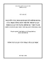 Nguyên tắc bảo đảm quyền bình đẳng của mọi công dân trước pháp luật theo luật tố tụng hình sự Việt Nam (trên cơ sở số liệu thực tiễn địa bàn tỉnh Đăk lăk