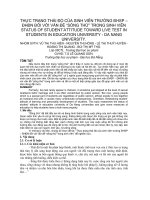 TÓM tắt THỰC TRẠNG THÁI độ của SINH VIÊN TRƯỜNG ĐHSP – đhđn đối với vấn đề “SỐNG THỬ” TRONG SINH VIÊN 