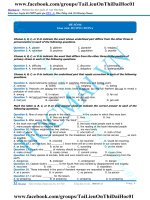 PEN I N3 Môn Tiếng Anh cô Hương Fiona Đề 6