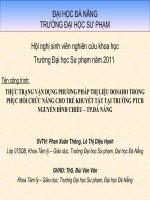 Thực trạng vận dụng phương pháp trị liệu dosaho trong phục hồi chức năng cho trẻ khuyết tật tại trường PTCB nguyễn đình chiểu  