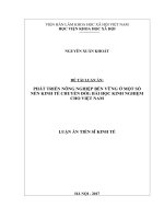 Phát triển nông nghiệp bền vững ở một số nền kinh tế chuyển đổi bài học kinh nghiệm cho việt nam