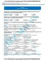 PEN I N3 Môn Tiếng Anh cô Hương Fiona Đề 7