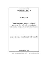 Nghiên cứu thực trạng và giải pháp xây dựng nông thôn mới tại 03 xã điểm trên địa bàn huyện Yên Sơn, tỉnh Tuyên Quang (LV thạc sĩ)