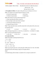 Đề thi học kì 1 môn Hóa học lớp 8 Phòng GDĐT Vĩnh Tường, Vĩnh Phúc năm học 2016  2017 