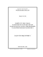 Nghiên cứu thực trạng vệ sinh ở một số cơ sở giết mổ lợn tại huyện Quảng Xương, tỉnh Thanh Hóa và giải pháp đảm bảo vệ sinh thú y (LV thạc sĩ)