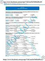 PEN I N3 Môn Tiếng Anh cô Hương Fiona Đề 3