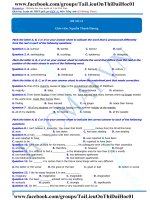 PEN I N3 Môn Tiếng Anh cô Hương Fiona Đề 14