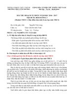 BÀI THU HOẠCH TỰ BDTX NĂM HỌC 2016  2017 NỘI DUNG BỒI DƯỠNG 3  (Module THCS 1: Đặc điểm tâm sinh lí của học sinh THCS)